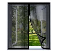 Moustiquaire à Fermeture Aimantée 95 x 120 cm Installation Facile Sans Percer Rideau Anti Mouche pour Fenêtre Empêche Les Insectes, Noir