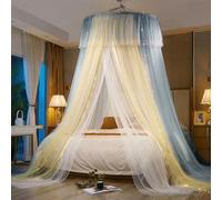 Moustiquaire à mailles fines Suspension élastique Protection de la tête Ciel de lit Baldaquin Princesse Moustiquaire Voyage pour lit double et lit simple, Style 6, Convient pour lit de 1.8 m