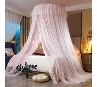 Moustiquaire à mailles fines Suspension élastique Protection de la tête Ciel de lit Baldaquin Princesse Moustiquaire Voyage pour lit double et lit simple, Style 1, Convient pour lit de 1m
