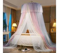 Moustiquaire à mailles fines Suspension élastique Protection de la tête Ciel de lit Baldaquin Princesse Moustiquaire Voyage pour lit double et lit simple, Style 5, Convient pour lit de 1 m