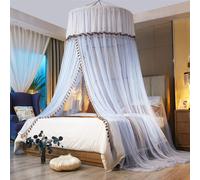 Moustiquaire à mailles fines Suspension élastique Protection de la tête Ciel de lit Baldaquin Princesse Moustiquaire Voyage pour lit double et lit simple, Style 7, Convient pour lit de 1.2 m