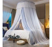 Moustiquaire à mailles fines Suspension élastique Protection de la tête Ciel de lit Baldaquin Princesse Moustiquaire Voyage pour lit double et lit simple, Style 3, Convient pour lit de 1.5 m