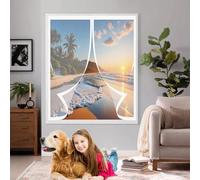 Moustiquaire Aimantée 38 x 54 cm Maintient L'Air Frais à L'Intérieur, Maille Ultra Fine, Installation Sans Perçage Rideau Moustiquaire pour Les Fenêtre de Multi Types, Blanc