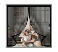 Moustiquaire Aimantée 64 x 88 cm Anti Insecte, Maintient L'Air Frais à L'Intérieur Aimantée Rideau avec Bande Magique, Installation Facile pour Cuisine Salon Chambre, Noir