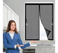 Moustiquaire Aimantée 90 x 120 cm Garde L'Air Frais à L’Intérieur Moustiquaire de Balcon Sans Perçage, avec Bande Magique pour Chambre Salon Cuisine, Noir