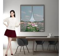 Moustiquaire Aimantée Fenetre 73x135cm Joint Magnétique de Haut en Bas avec Fermeture Automatique Moustiquaire de Fenetre Magnétique pour Les Fenêtre de Multi Types, Gris