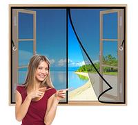 Moustiquaire AimantéE Fenetre 90x115 cm Facile à Installer sans Percer Rideau de Fenetre Animaux AcceptéS Fenetres De Balcon Fenetres Coulissantes Noir Z