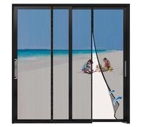 Moustiquaire Aimantée Fenetre Anti Insecte, 140x220cm Noir Fenetre Fermeture Automatique Store Moustiquaire Animaux Acceptés pour Couloirs