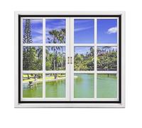 Moustiquaire aimantée Moustiquaire magnétique auto-adhésive magique, for fenêtre, porte magnétique d'été, maille Invisible pour éloigner Insectes(White net Brown edge,W100cm x h100cm)