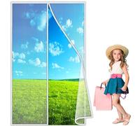 Moustiquaire AimantéE Porte 120x155 cm, Facile à Installer Fermeture Automatique Porte Moustiquaire Anti Insecte Mouche Moustique pour Couloirs, Portes Blanc Version-Améliorée