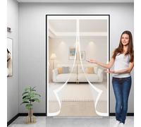 Moustiquaire Aimantée Porte 155 x 200 cm Anti-Moustiques, Fermeture Automatique, Sans Perçage, Maille Fine, Magnétique Moustique pour Porte de Balcon, Cave, Blanc