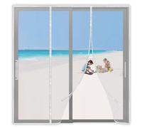 Moustiquaire Aimantée Porte 240x200cm, Fermeture Magnétique Maille Ultra Fine Rideau Anti Mouche Moustiquaire Magnétique Porte d’Intérieur Installation Sans Perçage, avec Bande Adhésive, Blanc