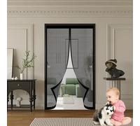 Moustiquaire Aimantée Porte 80 x 90 cm Anti-Moustiques, Anti-Insectes, Maille Ultra-Fine, Installation Facile, Moustiquaire de Balcon pour Portes, Différentes Tailles, Noir