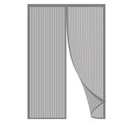 Moustiquaire AimantéE Porte Fenetre, 140x215cm Anti Insectes Mesh Curtain Moustiquaire Enroulable Fermeture Automatique pour Salon, Fenêtre de Balcon, Porte Cave, Gris A
