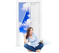 Moustiquaire AimantéE Porte Fenetre 180 x 210 cm Facile à Installer sans Percer Moustiquaire Porte Fenetre Anti Insecte Mouche Portes De Balcon Portes Coulissantes Blanc