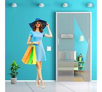 Moustiquaire ajustable aimantée pour portes et portes fenêtres - 90x195 cm - moustiquaire magnétique - moustiquaire compatible chatière - Gris