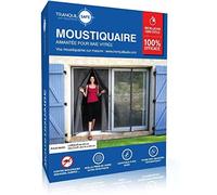 Moustiquaire ajustable aimantée TRANQUILISAFE® pour baie vitrée avec 2 ouvertures aimantées - moustiquaire magnétique - moustiquaire automatique - protection anti moustique (L 180 - H 216/224)