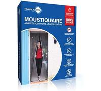 Moustiquaire ajustable aimantée TRANQUILISAFE pour portes et portes fenêtres - moustiquaire magnétique - moustiquaire porte fenêtre automatique - compatible chatière (L 100/116 - H 207/215)