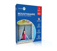 TRANQUILISAFE Moustiquaire Fenêtre Magnétique - Moustiquaire Fenêtre Aimantée - Protection Anti Moustique & Filet Anti Insecte - Kit Moustiquaire Fenêtre (L 100/116 cm - H 125/133 cm)