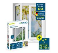 Hoberg Filet anti-pollen pour fenêtre magnétique – 150x130 cm découpable, 16 aimants, anthracite