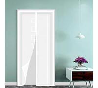 Moustiquaire Baie Vitree 85 x 90 cm Différentes Tailles, Maille Ultrarésistante, Sans Perçage, Fermeture Automatique Moustiquaire Porte Fenetre pour Cuisine Salon, Blanc