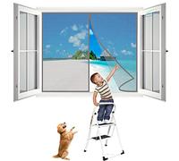 Moustiquaire Baie Vitree, 95x115 cm Moustiquaire Fenetre Magnétique Doux Fenetre pour Anti Moustique Fenetre Rideau Moustiquaire Fenetre Pliante Écran de Fenetre- Gris H