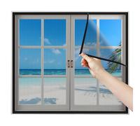 Moustiquaire Baie Vitrée Coulissante en Fibre de Verre 60x90cm Noir - Écran pour Fenêtre et Porte Fenetrestore Enroulable