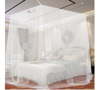 Moustiquaire Baldaquin pour Lits Doubles, JTDEAL Grand Moustiquaire en Polyester Moustiquaire un Répulsif pour les Insectes avec les Outils d'installation (W *L*H,190*210*240cm)