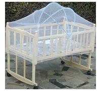 Moustiquaire Bébé Berceau Universelle Anti-insectes Protection Housse pour Poussette Landau Lit Parapluie Nacelle Couffin Tente Auto-siège Solide Arceaux Contre les Guêpes et les Moustiques,Blanc,TU