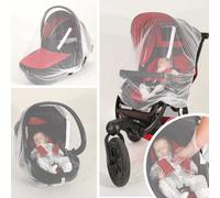 Trois Kilos Sept - Moustiquaire élastique à Zip 3 en 1 - Taille Universelle - Lit bébé, Cosy, Poussette - Filet Anti Moustiques Tigres, Insectes - Protection Fine & Résistante - Sac Inclus - Blanc