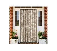 vidaXL Moustiquaire porte Chenille Contre mouches et moustiques Caravane 100x220 cm Beige/Marron