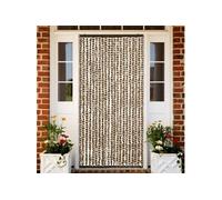 vidaXL Moustiquaire rideau de porte Chenille Beige et marron 90x220 cm contre mouches et moustiques