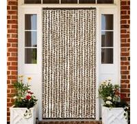 vidaXL Moustiquaire rideau de porte Chenille Beige et marron 90x220 cm contre mouches et moustiques
