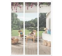 Moustiquaire Blanche, Anti-Mouche Insectes Rideau Porte, Anti-Moustiquaire pour Porte de Balcon et Porte Patio, Joint Magnétique de Haut en Bas avec Fermeture Automatique, Double Ouverture Latérale