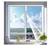 Moustiquaire blanche anti-moustiques for fenêtre, fermeture éclair, autocollante, invisible et transparente pour balcon Salon(Width 140cm,Height 135cm)