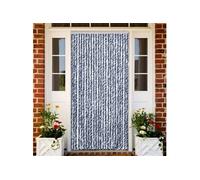 vidaXL Moustiquaire Chenille 100x220 cm Bleu, Blanc et Argenté