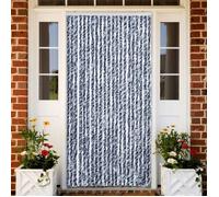 Moustiquaire chenille - vidaXL - 90x220 cm - Bleu blanc argenté - Résistant à l'eau - Silencieux - Facile à nettoyer