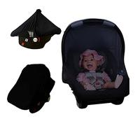 Moustiquaire Cosy Bébé 3 en 1 Capote Cosy Bébé Universalle Dais pour siège-auto Capote Bébé Protection solaire Anti-UV Moustiquaire et housse occultante pour porte-bébés poussettes