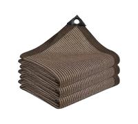 Moustiquaire coupe-vent pour fenêtre, parasol de terrasse, balcon - Housse de protection solaire avec trou pour l'extérieur et déflecteur de vent - Café - 3 x 6 m