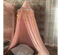 Moustiquaire Crépue Ronde Suspendue Pour Chambre De Bébé,Tente De Lit Pour Enfants,Rose,Gris,Blanc,Rideau D'amendements,Décoration De Jeu Pour Enfants - Type Pink Ball