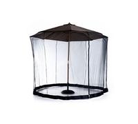 Outsunny Moustiquaire pour parasol cylindrique 3 m de diamètre avec fermeture éclair et lestage Noir