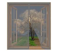 Moustiquaire de Fenêtre 120 x 97 cm Installation Facile Sans Percer Moustiquaire Extensible en Maille de Fibre de Verre pour Fenêtre Empêche Les Insectes, Gris