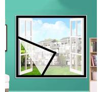 Moustiquaire de fenêtre 70 x 135 cm pour fenêtre - Moustiquaire transparente en maille pour empêcher les insectes d'entrer - Adhésif inclus