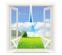 Moustiquaire de Fenêtre 73 x 100 cm Moustiquaire de Balcon Protection Anti-Moustiques Magic Tape pour Porte Fenêtre Porte de Balcon Camping-Car, Blanc