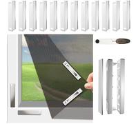 Moustiquaire de fenêtre avec Fixation magnétique innovante | 150 x 130 cm découpable Individuellement, avec 16 aimants [Noir]