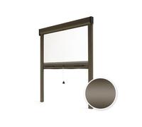 Moustiquaire de Fenêtre Enroulable - L80 x H100cm - Aluminium Bronze - Recoupable - Anti-insectes