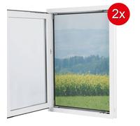 Hoberg Moustiquaire de fenêtre 150x130 cm – Magnétique, sans perçage – Découpable – Lot de 2