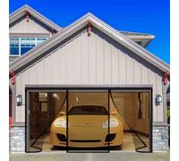 Moustiquaire de Fenêtre Magnétique,210x205cm Fermeture Automatique,nets ultra fines,Empêche Les Moustiques/Mouches/Insectes,Montage par Sans Perçage Noir