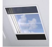 Moustiquaire de fenêtre plissée - Tissu Noir - Compatible Velux, L80 x H120 cm