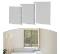 Moustiquaire de fenêtre sans perçage avec cadre, 140x120cm, Installation rapide et démontage facile, DIY Moustiquaire réglable pour fenêtre - Protection efficace contre les insectes, Blanc